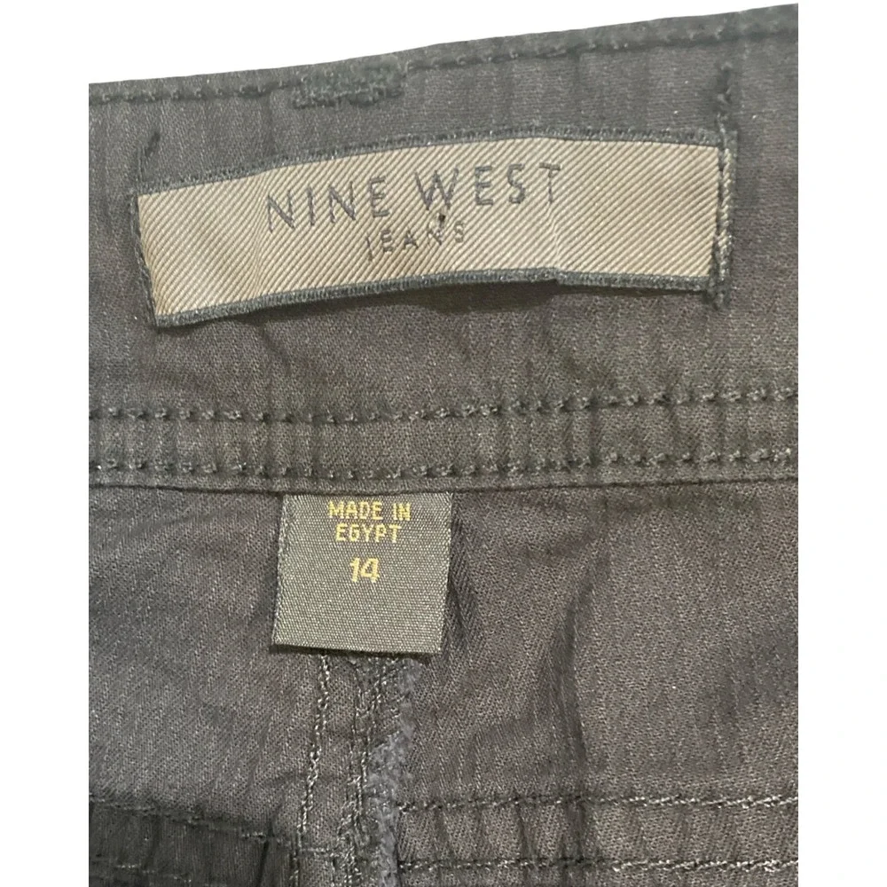 Nine West Jeans Women‎ 14 Black Capri Pants Stretch Cropped Cuffed New Tag